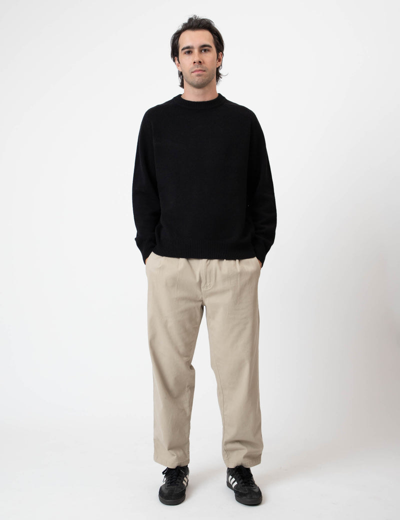 Fred Crew Wool Knit - Black