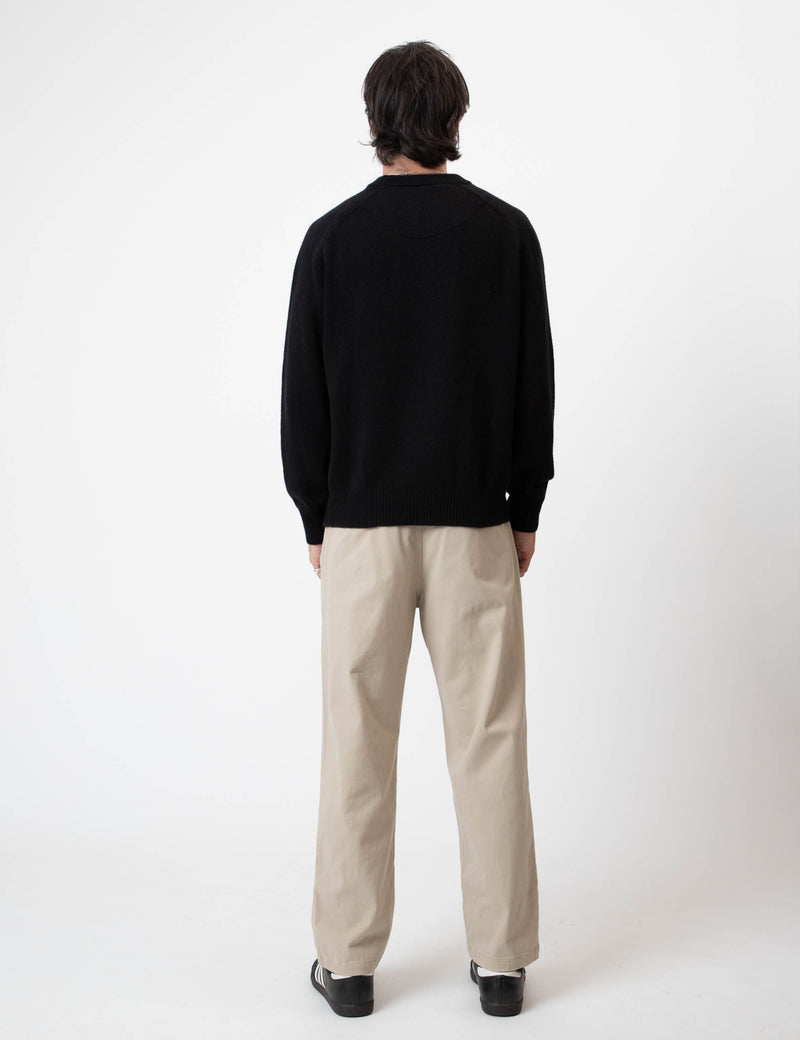 Fred Crew Wool Knit - Black