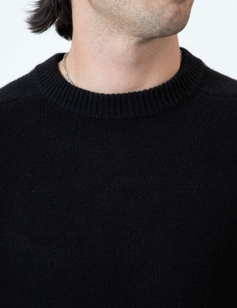 Fred Crew Wool Knit - Black