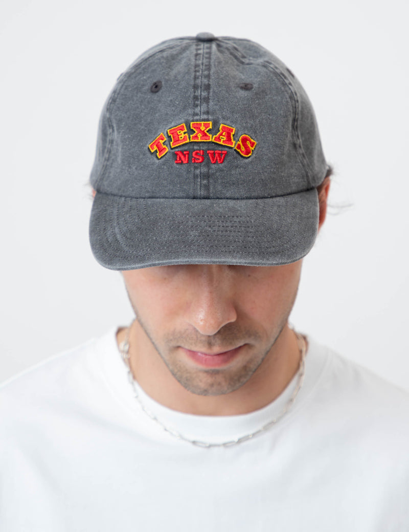 6 Panel Dad Cap - Texas NSW Vintage Black