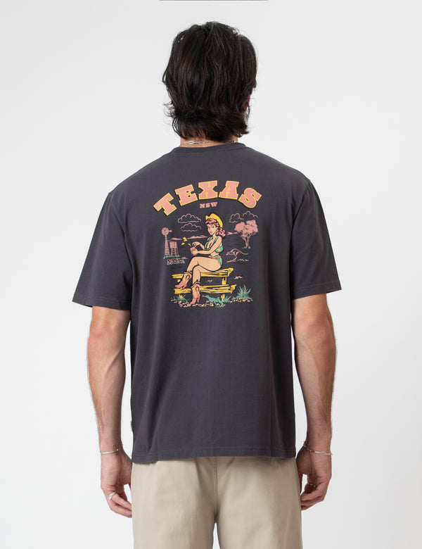 Heavy Weight Print Tee - Texas NSW Vintage Black