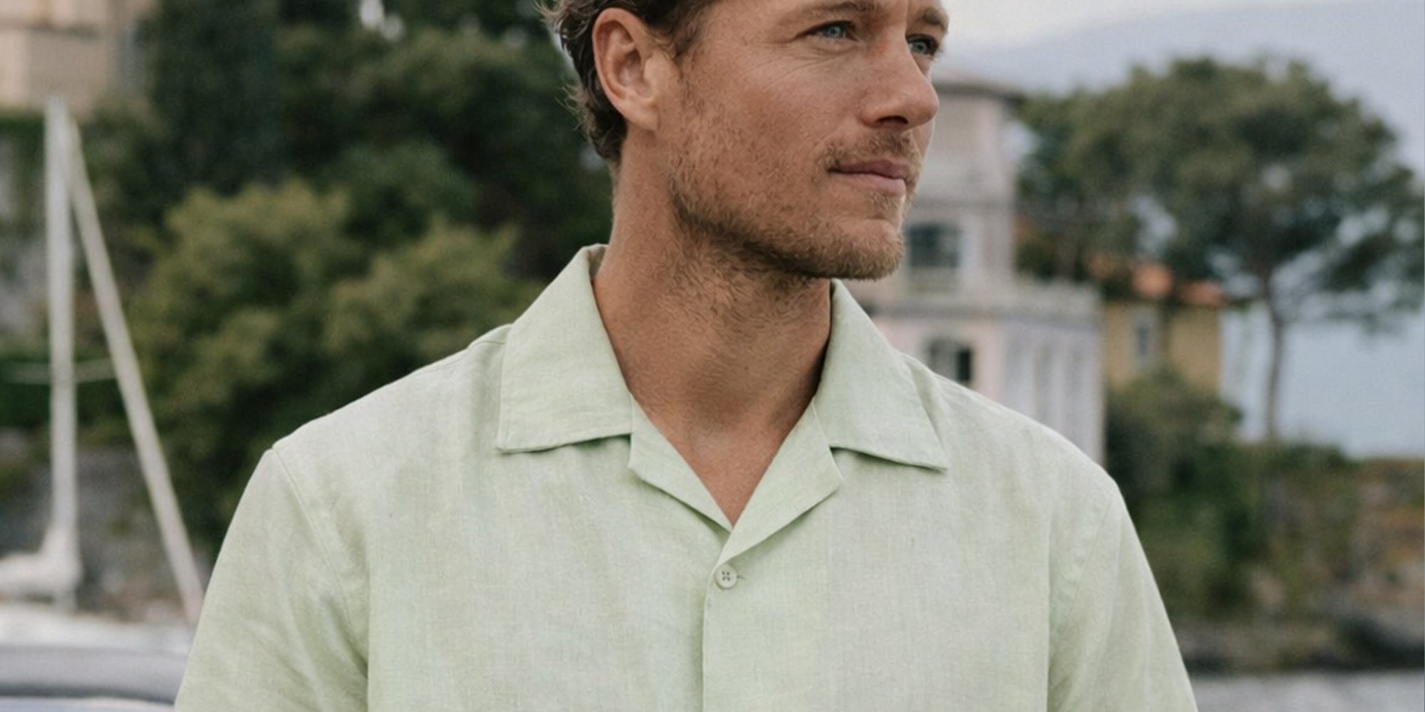 Cuban Linen Short Sleeve Shirt - Fog Green