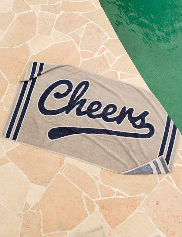 Cheers Large Beach Towel - Grey