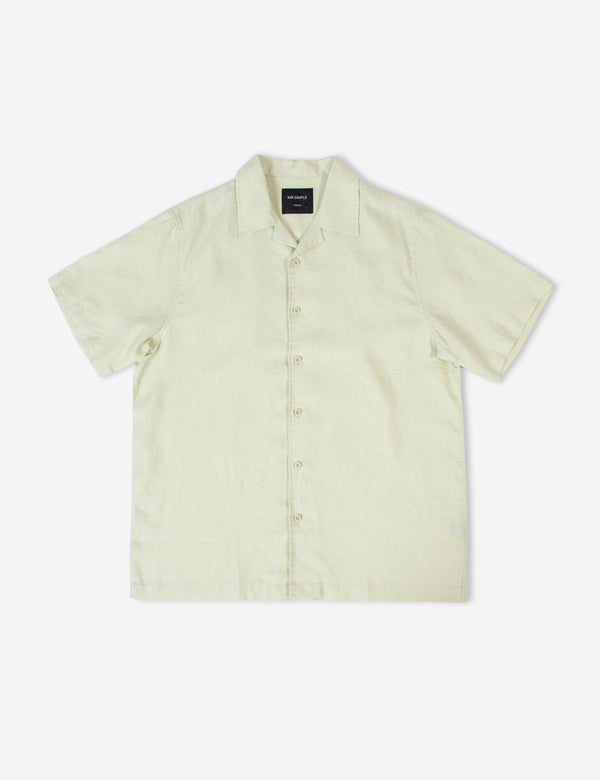 Cuban Short Sleeve Shirt - Fog Green Linen