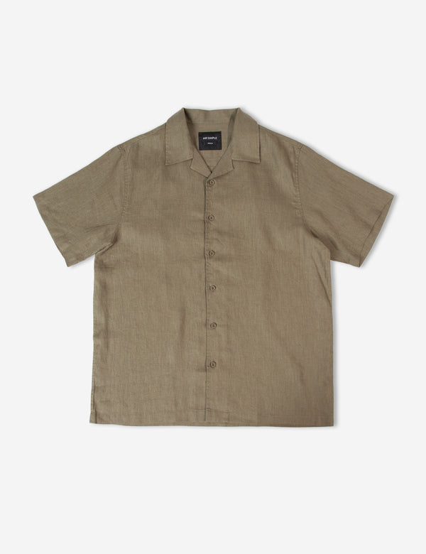 Cuban Short Sleeve Shirt - Fatigue Linen