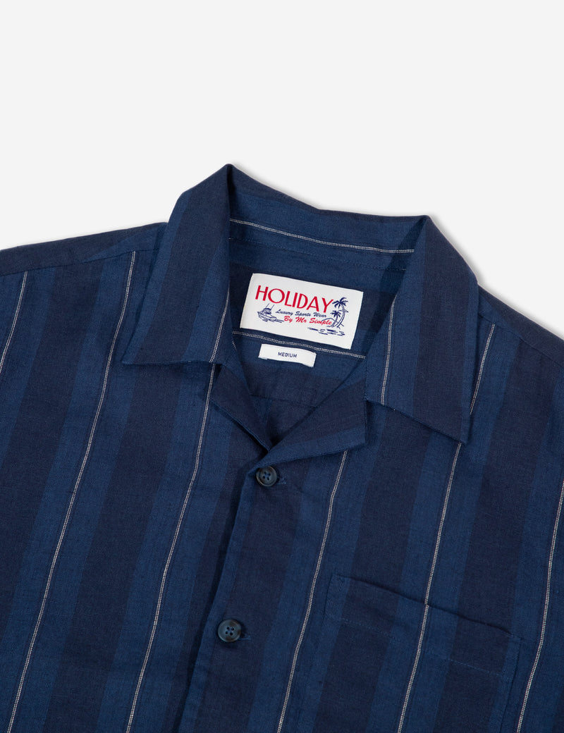 Cuban Short Sleeve Shirt - Streamline Navy
