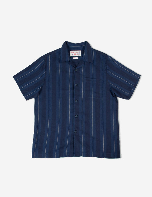 Cuban Short Sleeve Shirt - Streamline Navy
