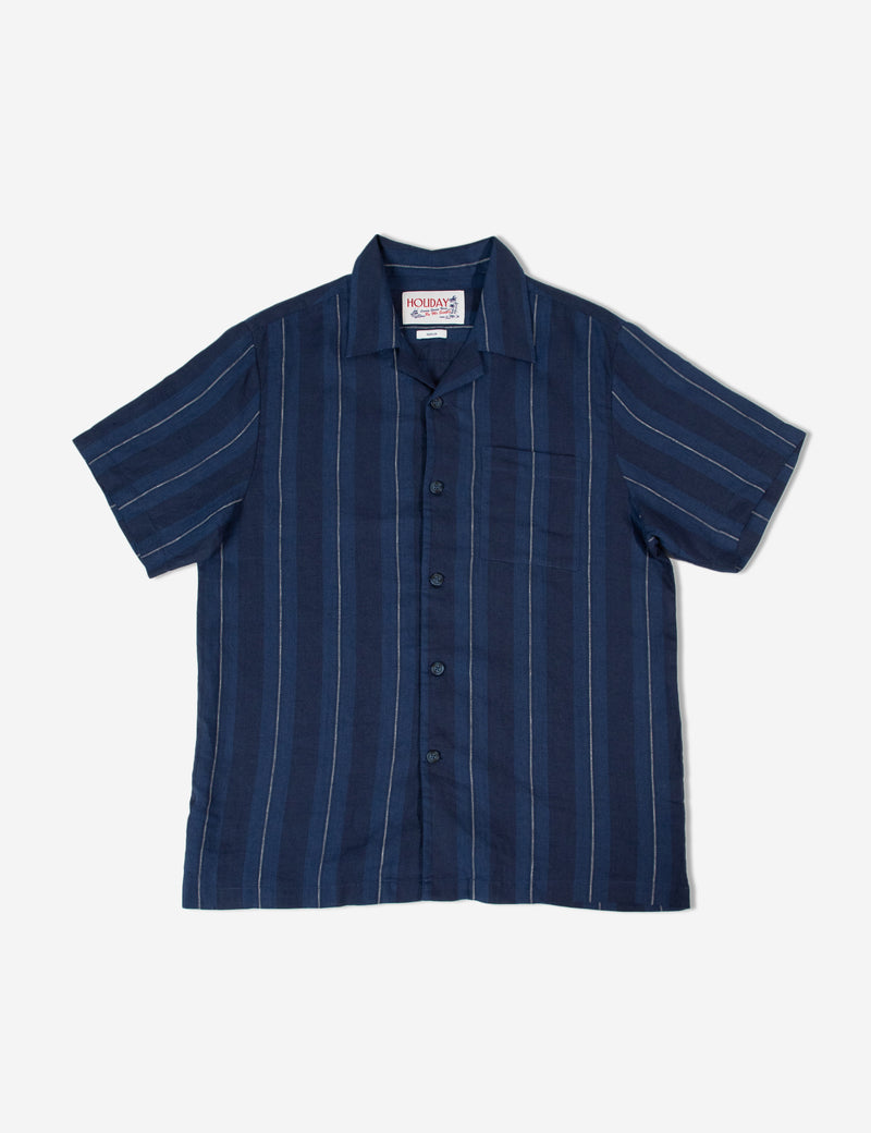 Cuban Short Sleeve Shirt - Streamline Navy