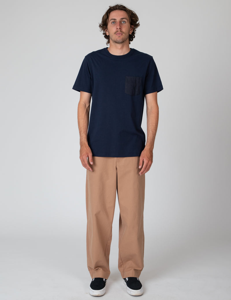 Reginald Organic Pocket Tee - Navy/Navy