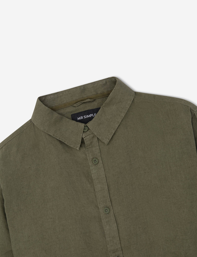 Linen Long Sleeve Shirt Fatigue – Mr Simple