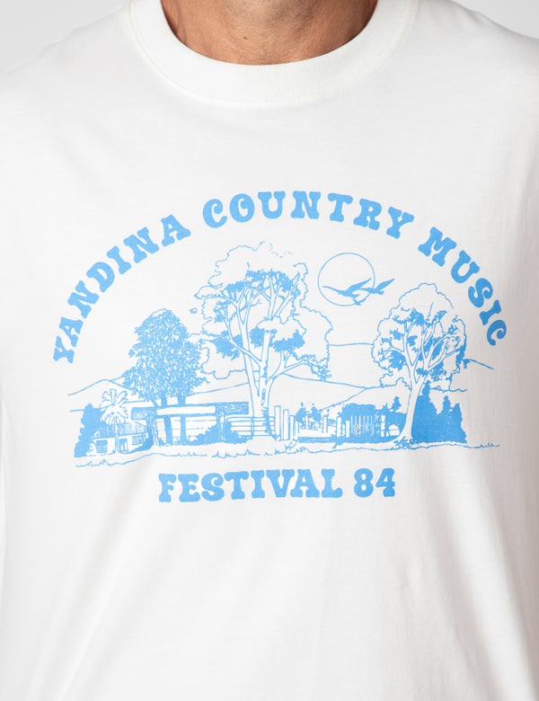 Heavy Weight Print Tee - Yandina Country Vintage White