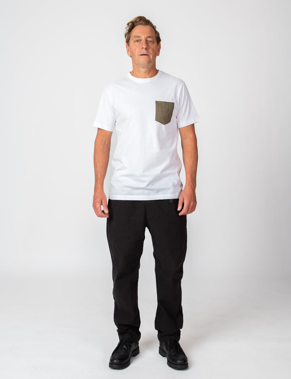Reginald Organic Pocket Tee - White/Fatigue