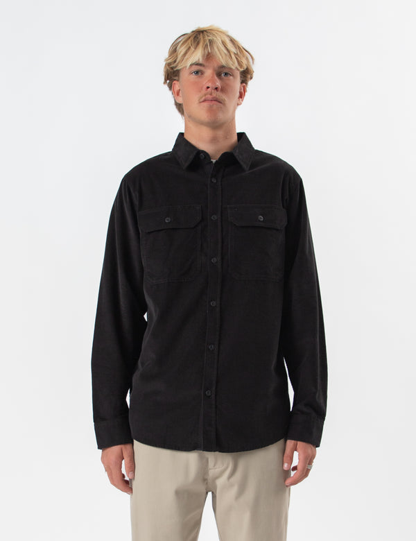 Sawyer Cord Longsleeve Shirt - Black