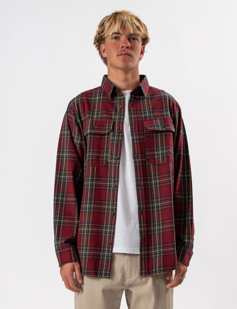 Flannel Long Sleeve Shirt - Red