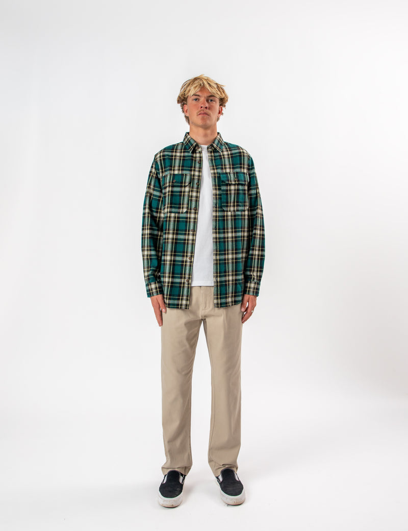 Flannel Long Sleeve Shirt - Petrol