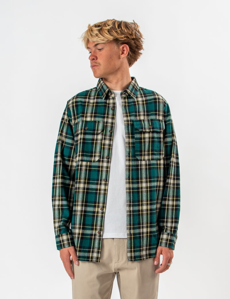 Flannel Long Sleeve Shirt - Petrol