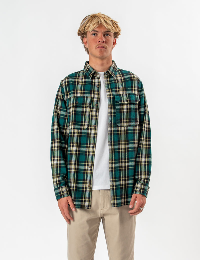 Flannel Long Sleeve Shirt - Petrol