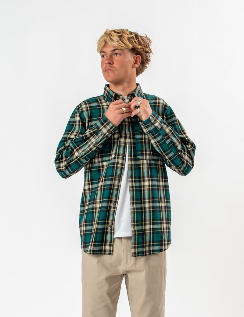 Flannel Long Sleeve Shirt - Petrol