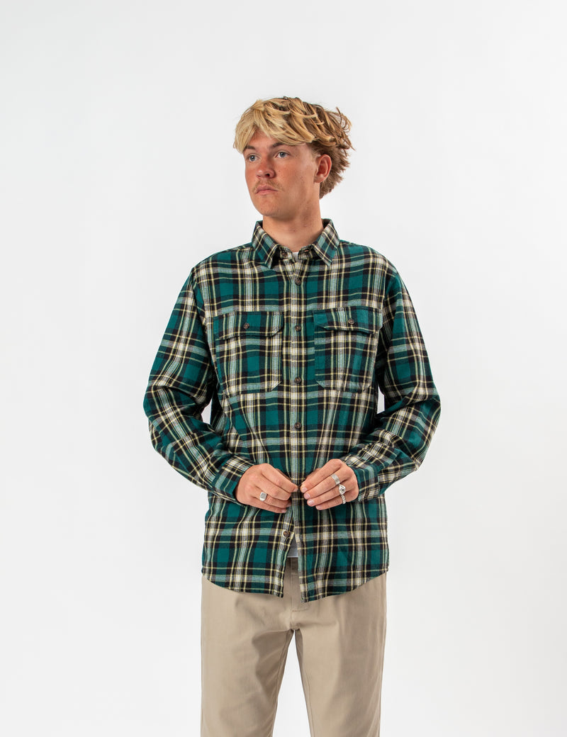 Flannel Long Sleeve Shirt - Petrol