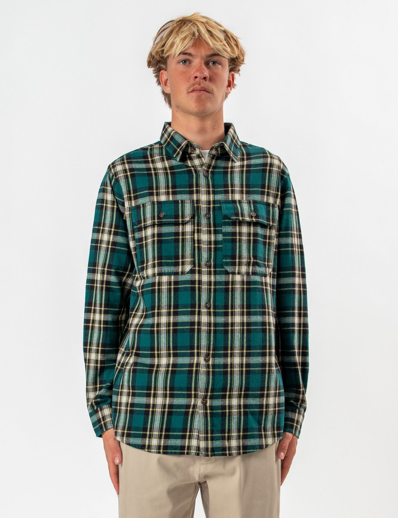 Flannel Long Sleeve Shirt - Petrol – Mr Simple