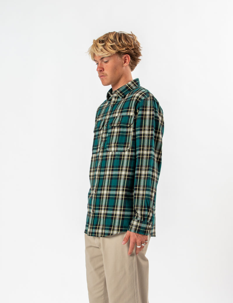 Flannel Long Sleeve Shirt - Petrol