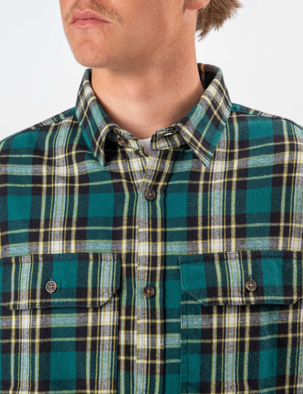 Flannel Long Sleeve Shirt - Petrol