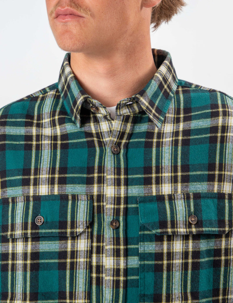 Flannel Long Sleeve Shirt - Petrol
