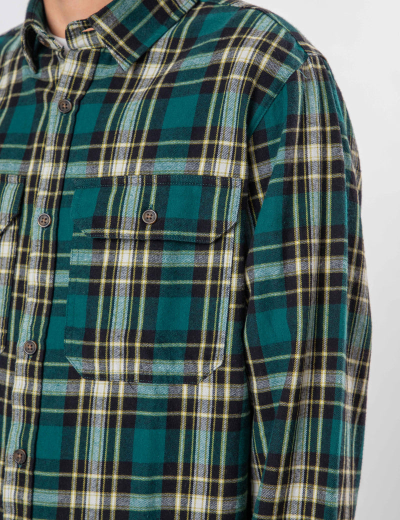 Flannel Long Sleeve Shirt - Petrol