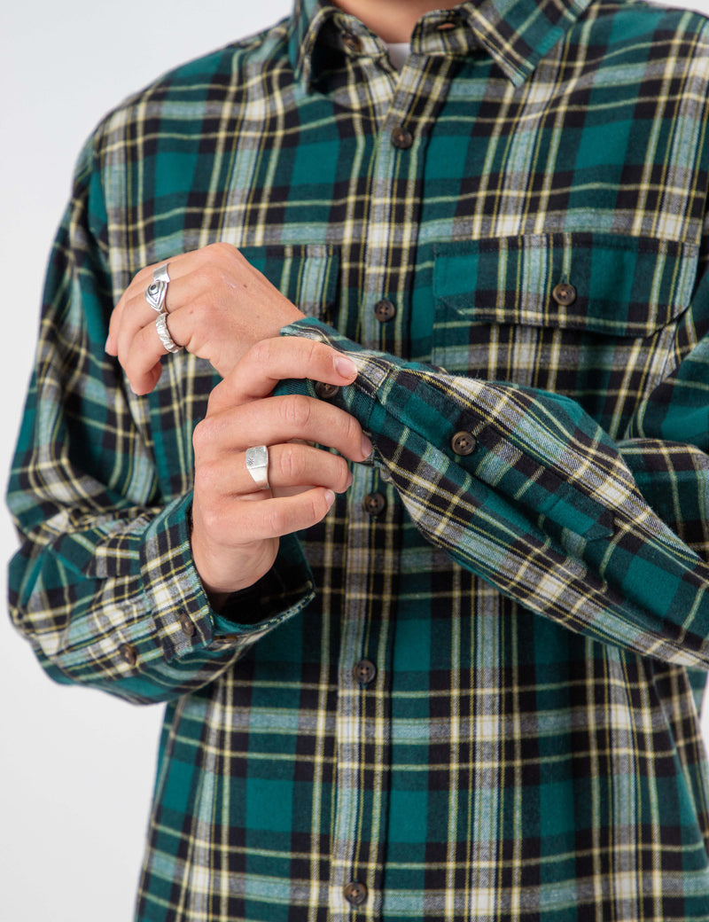 Flannel Long Sleeve Shirt - Petrol