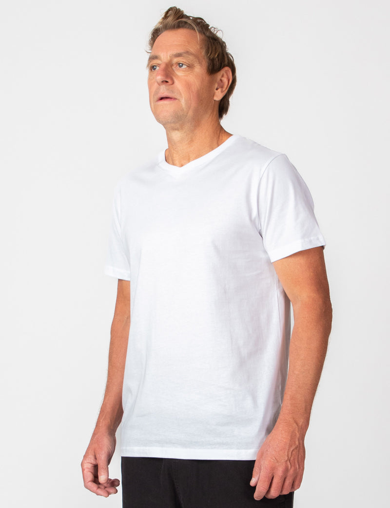 Reginald Organic Vee Tee - White