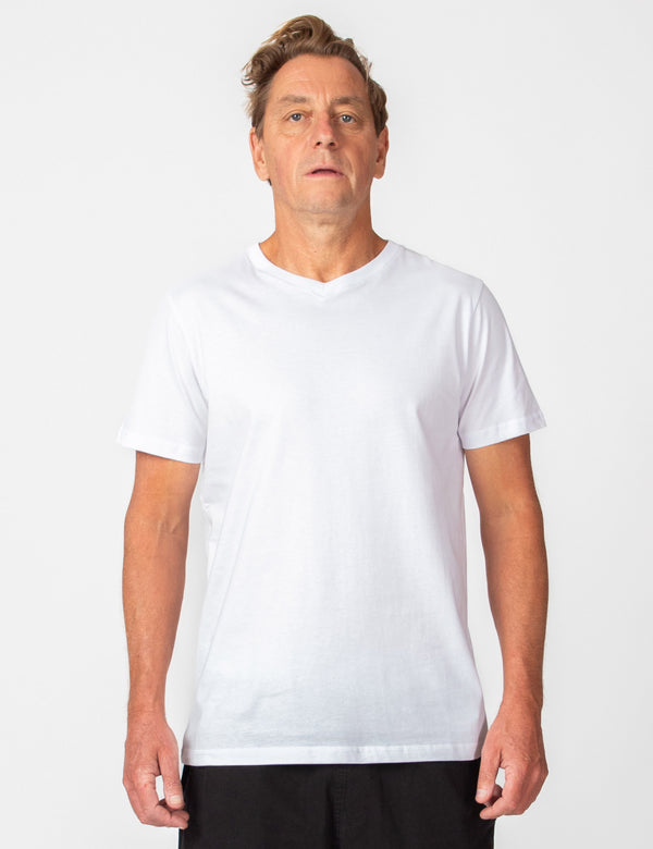 Reginald Organic Vee Tee - White