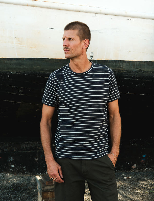 Breton Stripe Tee - Navy/Grey Marle