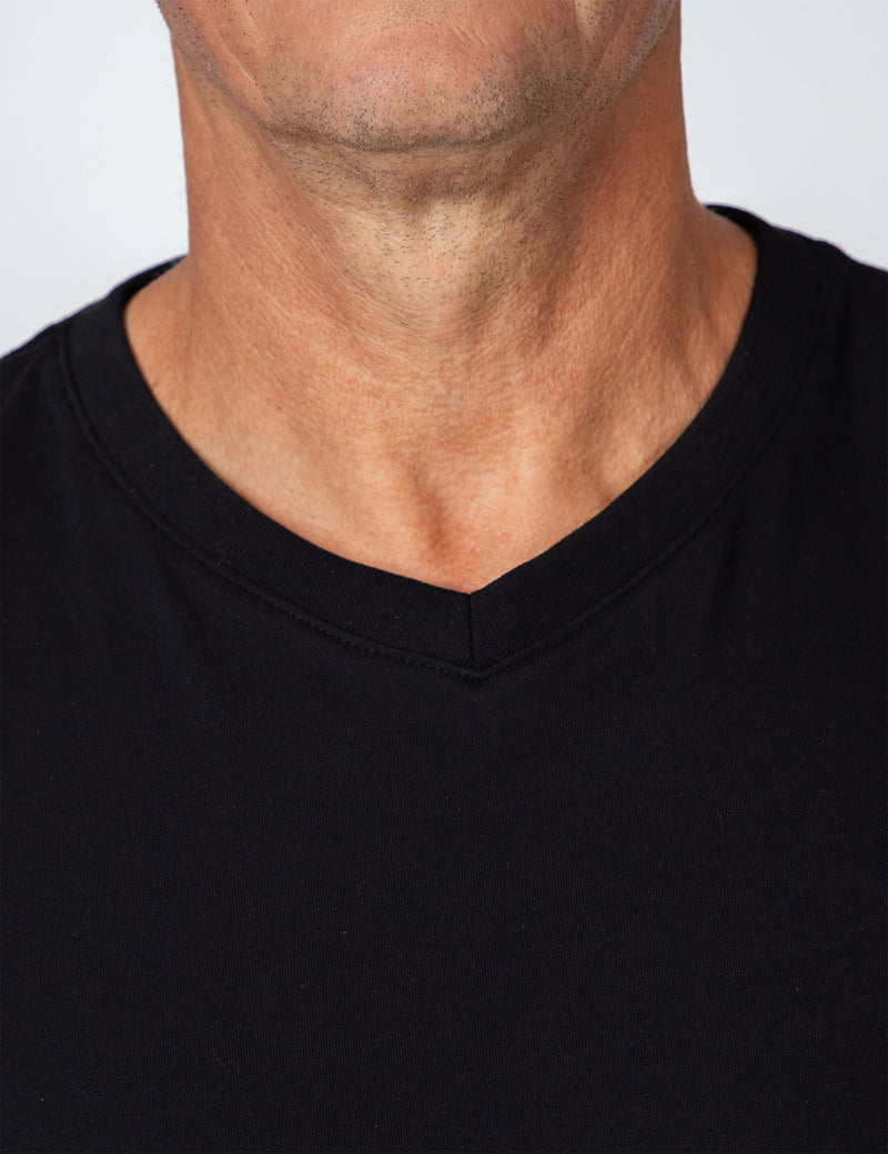 Reginald Organic Vee Tee - Black
