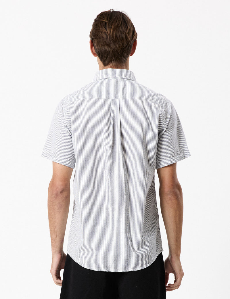 Seersucker Short Sleeve Shirt - Black/White