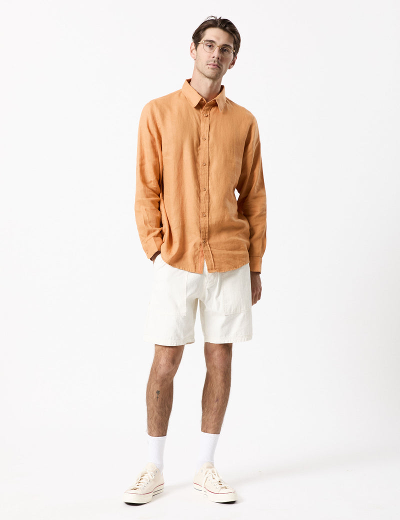 Linen Long Sleeve Shirt - Bronze