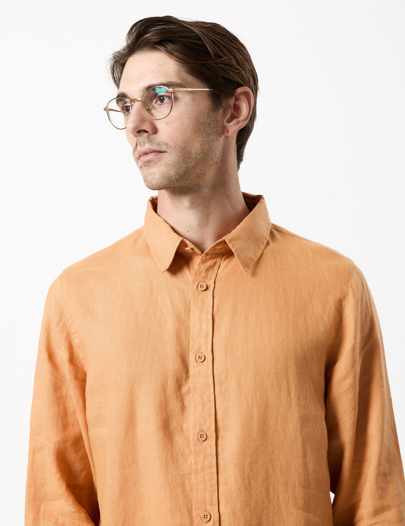 Linen Long Sleeve Shirt - Bronze