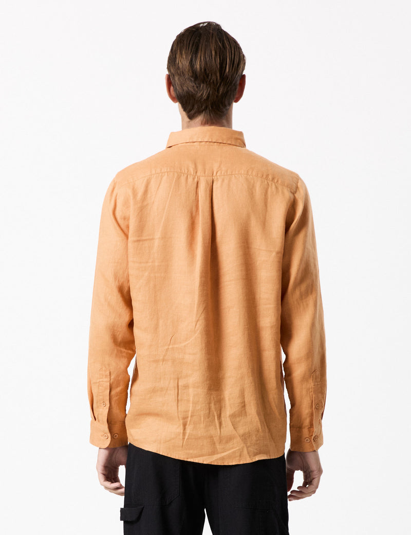 Linen Long Sleeve Shirt - Bronze