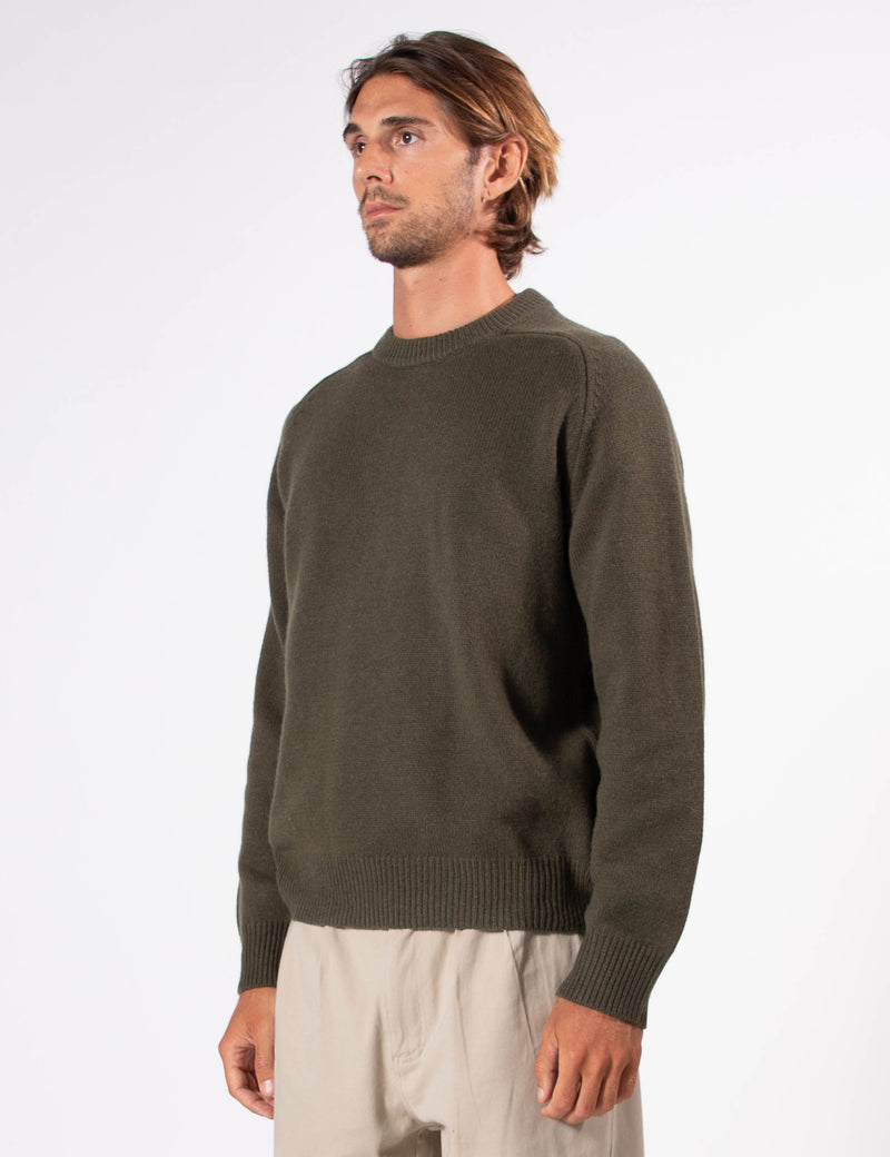 Fred Crew Wool Knit - Fatigue