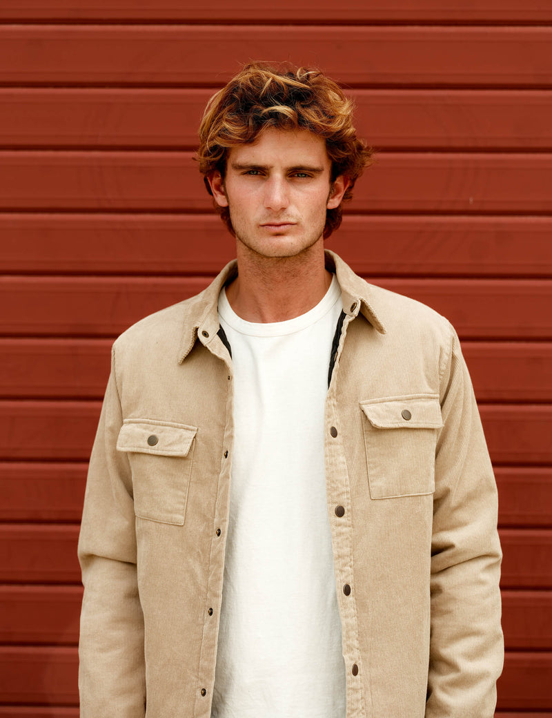 Quilted Cord Jacket - Stone – Mr Simple