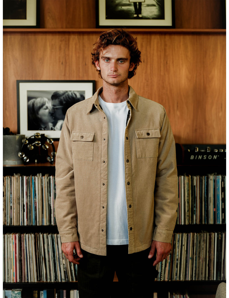 Quilted Cord Jacket - Stone – Mr Simple
