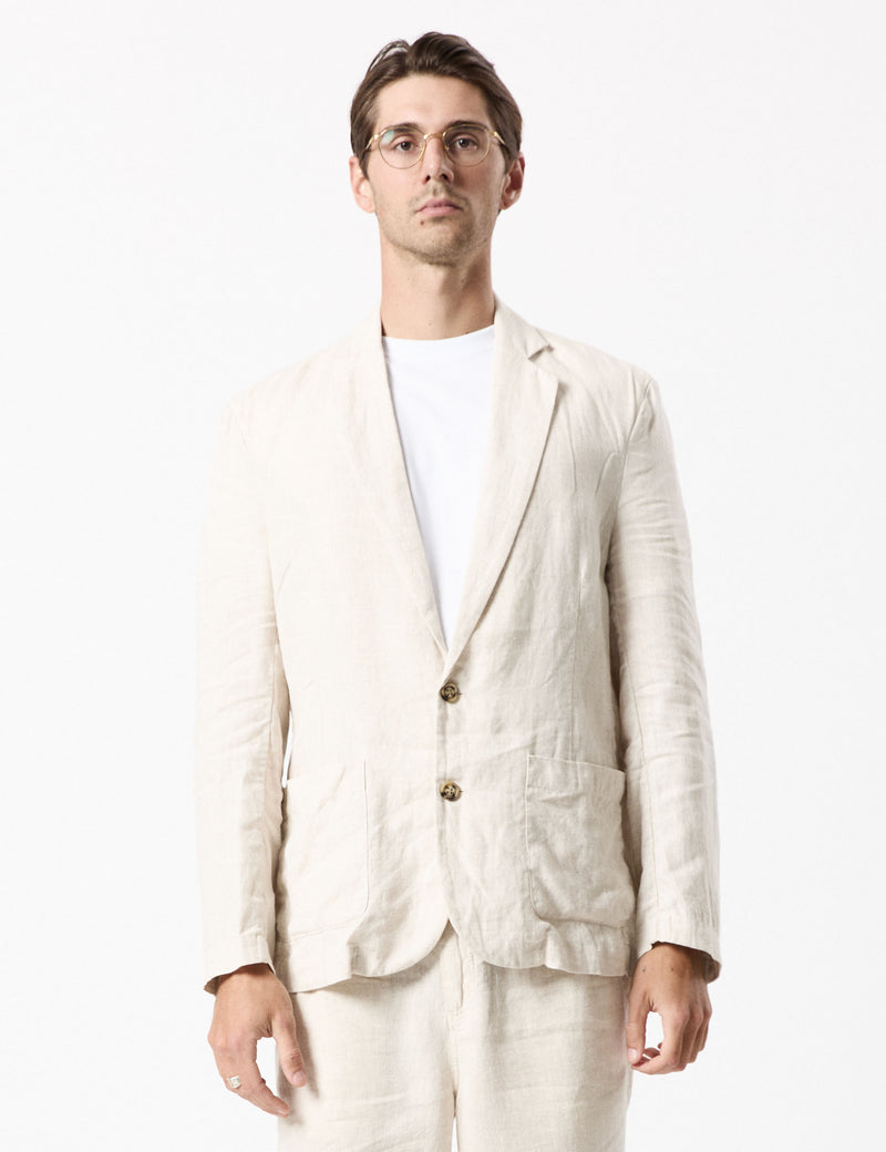 Gatsby Linen Blazer - Natural