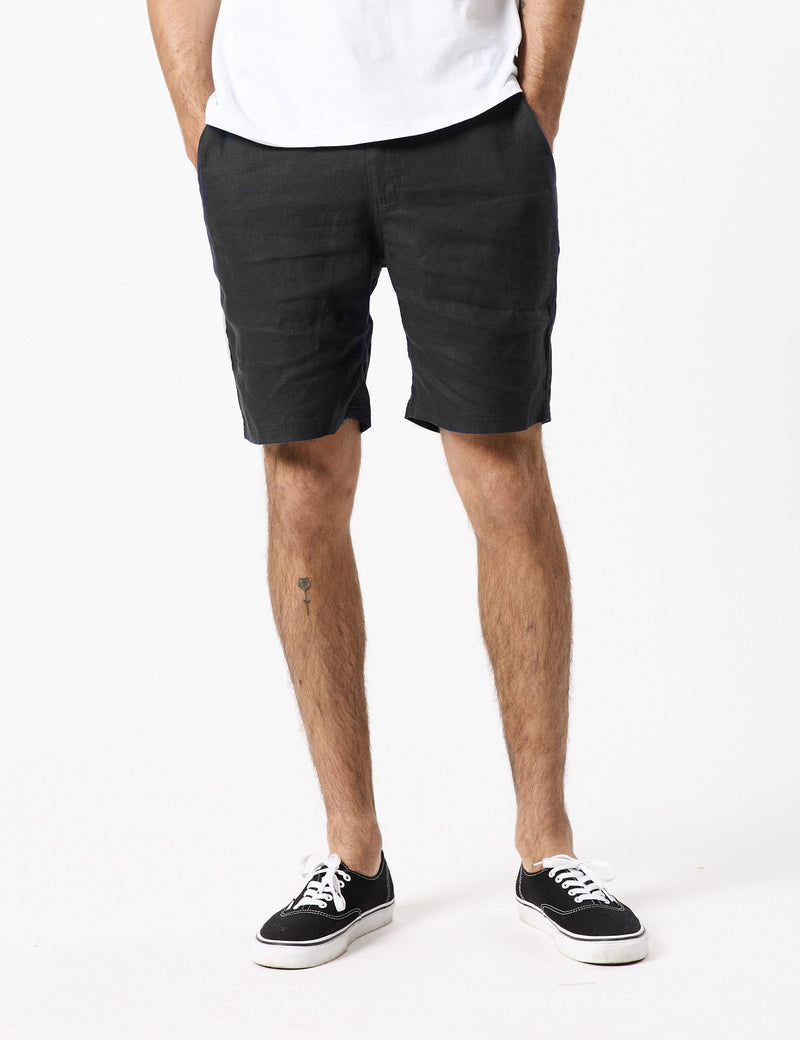 Tanner 3.0 Linen Shorts - Black