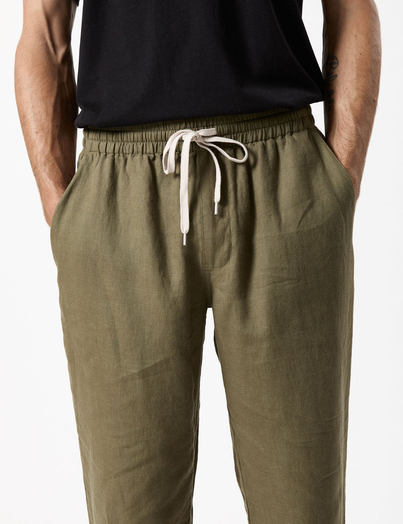 Burbank Linen Pant - Fatigue