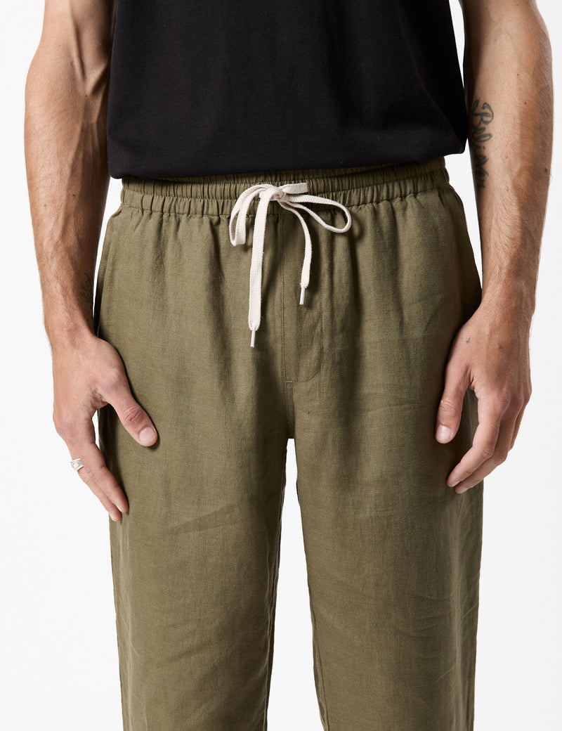 Burbank Linen Pant - Fatigue