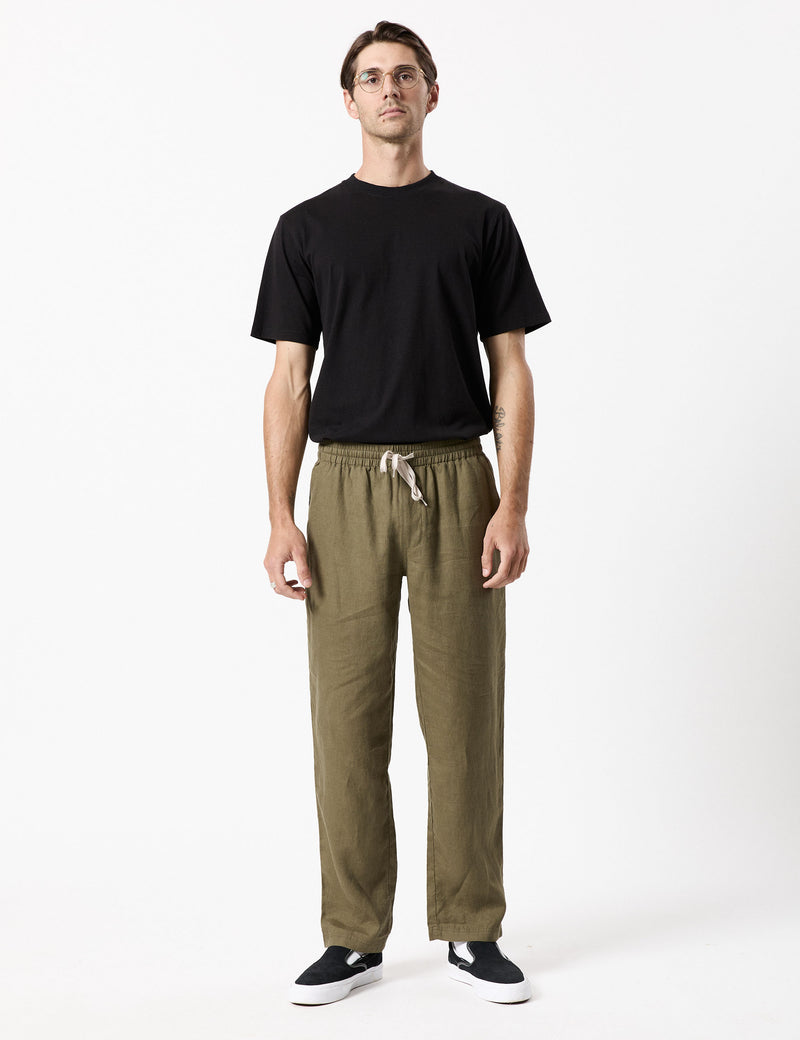 Burbank Linen Pant - Fatigue