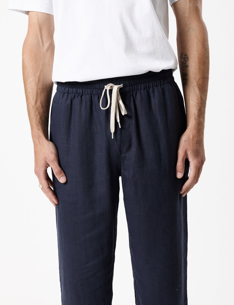 Burbank Linen Pant - Navy