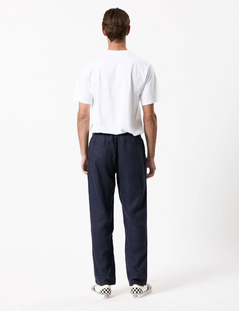 Burbank Linen Pant - Navy