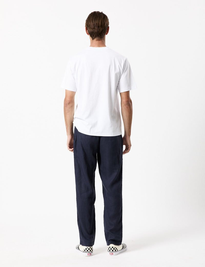 Burbank Linen Pant - Navy