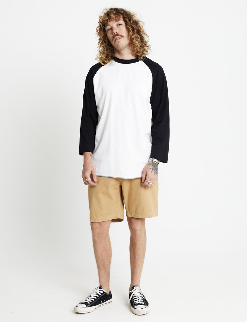 Rookie 3/4 Raglan - White/Black