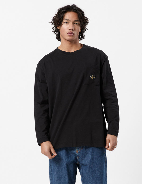 Mondo Longsleeve Patch Tee - Black